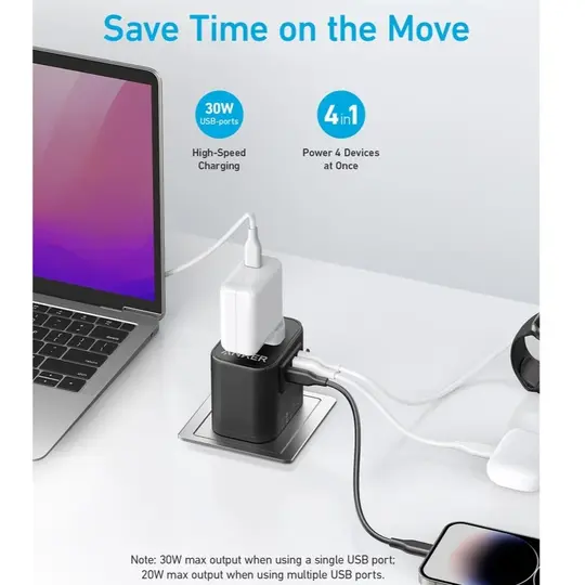 Anker 312 Outlet Power Extender Travel Adapter 30W
